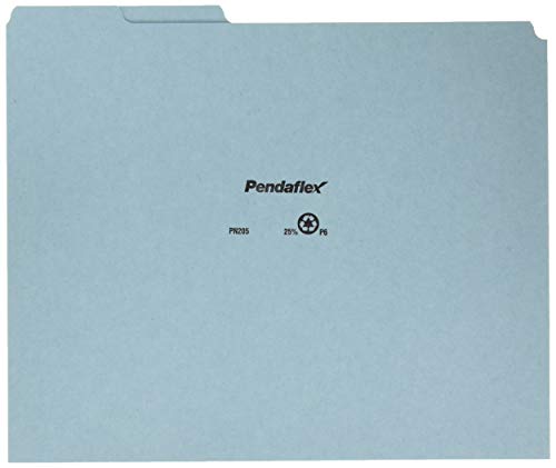 Pendaflex PFXPN205 Blank Tab File Guides, 25 pt. Blue Pressboard, 1/5 Cut, Letter, 100/box