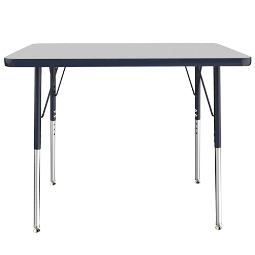 FDP 24" x 36" Rectangle Table with Standard Swivel Glide Legs - Gray/Navy
