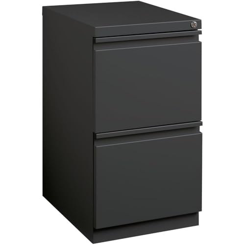 Scranton & Co 2-Drawer Modern Metal Mobile Pedestal File Cabinet in Charcoal