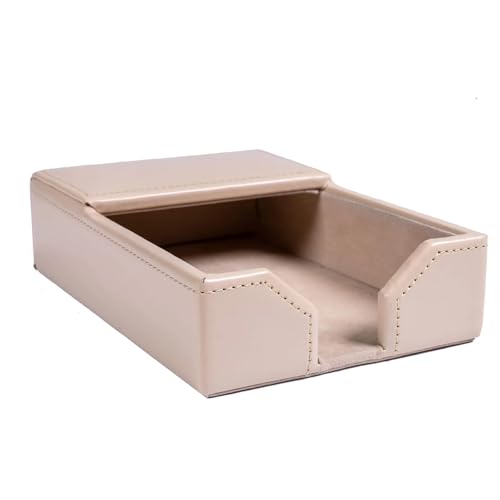 DACASSO Bonded Leather Memo Holder - Luxury Leather Memo Holder - Executive Desk Organization & Desk Decor - (White Latte)
