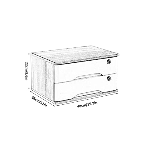 EliteBloom Desktop File Cabinet - Solid Wood Storage Box - Desktop Organizer, Solid Wood Storage Box Small Chest of Drawers Put A4 Paper, Small Chest of Drawers Put A4 Paper,E-2 Drawers