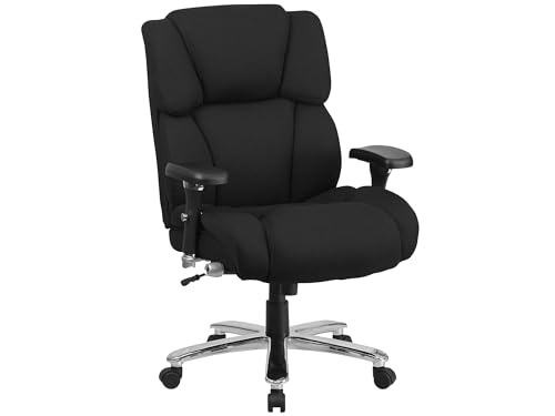 Scranton & Co Contemporary Fabric Big & Tall Swivel Office Chair in Black