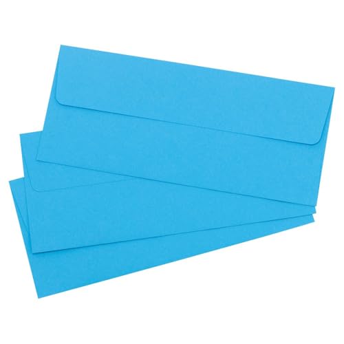 LUXPaper #10 Business Envelopes | Peel & Press | 4 1/8" x 9 1/2" | Bright Blue | 60lb. Text | 500 Qty