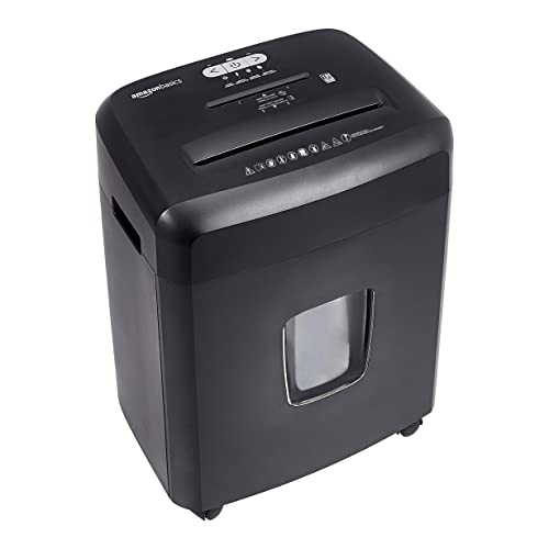Amazon Basics 18 Sheet Cross Cut Paper, CD, and Credit Card Shredder with 6 Gallon Bin, 30 Minutes Continuous Run Time, Black