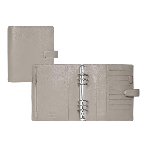 Filofax Norfolk Organizer, A5 Size, Taupe - Soft, Full-Grain Leather, Six Rings, Week-to-View Insert, Multilingual (C022643)