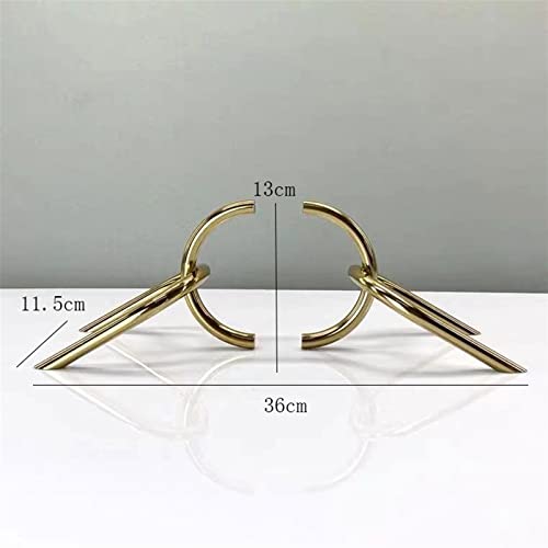 Book Organizer Decorative Bookends, Stainless Steel Book Ends Nonskid Art Bookend for Shelves for Decor, School, Home, Office, Library(Gold)