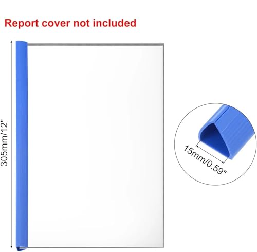 Binding Bars Slide Grip 20Pcs 15mm Binding Bars Slide Grip A4 Size Report Binder Presentation Binder for Report Cover Resume(White)