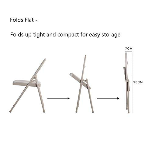Office Chair Folding Chair Metal Strong Steel Frame Upholstered PU Chair Seating Guests Temporary Seat Durable Strong (Color : Gray) Colour:Gray (Color : Gray)