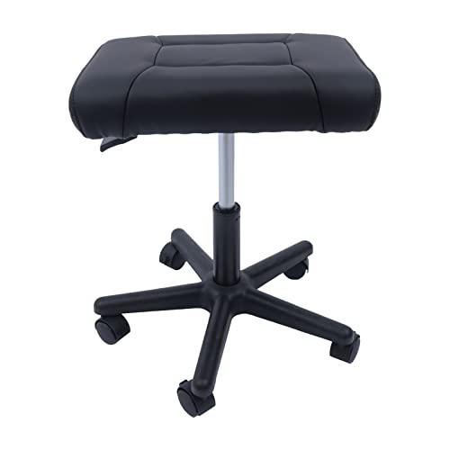 onsjkabv Office Footrest Height Adjustable Footstool Foot Stool with Wheels Black