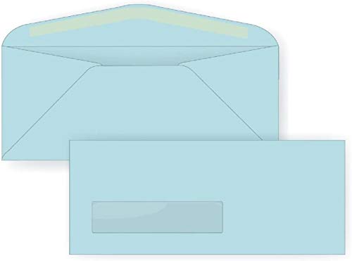 Limited Papers (TM) Regular Mailing And Business Envelopes, Left Hand Window, No. 10 (4.8 x 9.5 Inch), Gummed seal, 24 Pound, Variety of Colors And Quantities. (Blue, 2500)