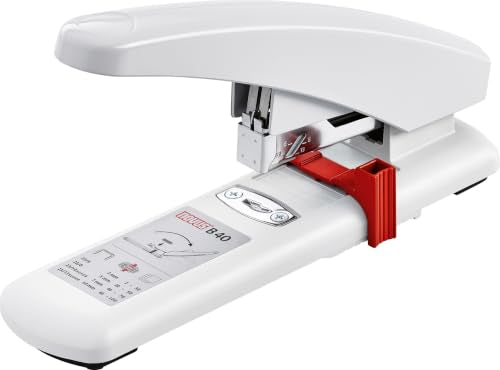 Novus B40 Heavy Duty Stapler, 100 Sheet Capacity, Anti-Jam, 2.25" Stapling Depth w/Adjustable Guide, Staple Bypass, German Engineered (023-0056)