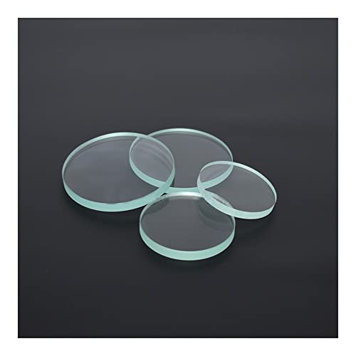 Microscope Accessories Kit 36 40 45 50mm Tempering Glass; toughened Glass Plat Lens Thickness 5mm 2PCS Microscope Slides(40mm)