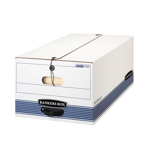 Bankers Box 12-Pack String & Button Medium-Duty File Box, Legal, FastFold