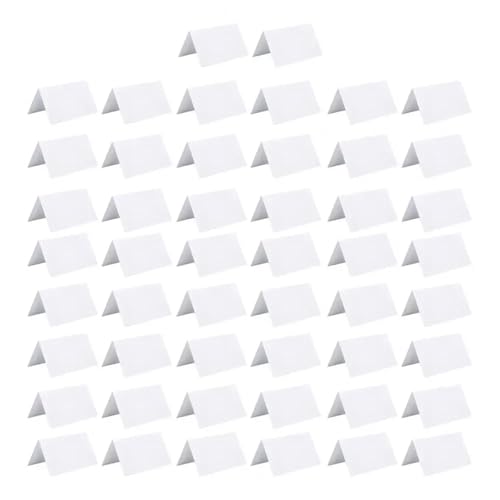 Name Tent Table Cards 200Pcs White Blanks Place Cards，for Table Seting，DIY Craft Name Cards，Pre-lined Wedding Table Seating Cards，Guest Name Cards