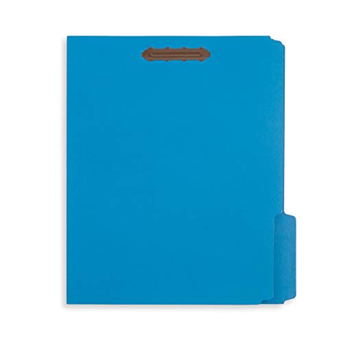 Blue Summit Supplies 50 Fastener File Folders, 1/3 Top Tab, Blue