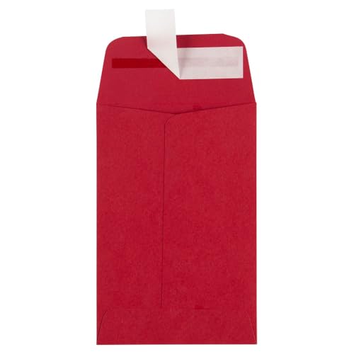 LUXPaper #4 Coin Envelopes | Peel & Press | 3'' x 4 1/2'' | Ruby Red | 80lb. Text | 500 Qty