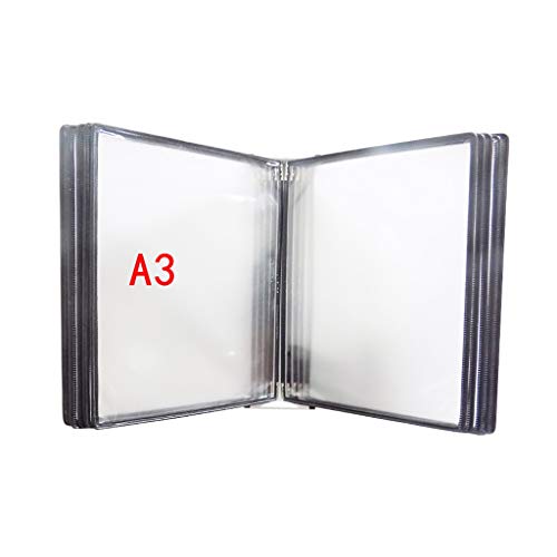 ARGENTFLUX With 10 Panels and 20 Pockets Hanging Wall File Organizer for Documents A3 Size PVC and Metal Material 45x32x8CM(Onecolor)