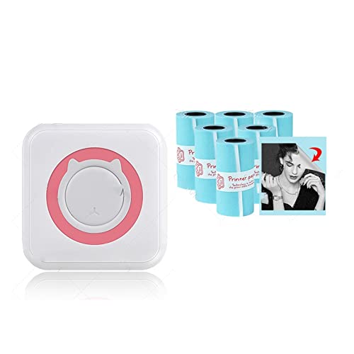 MKJGGII Mini Portable Thermal Printer Paper Rolls 57mm Pocket Printing Wireless Connect Printers Add 3Sticker(PK add 3Sticker)