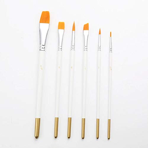 UOHLCX HBJWOV 6Pcs/Set Wooden Handle Watercolor Paint Pen Paint Brushes Supplies Drawing Art White Painting Art Nylon Hair Multi-Function