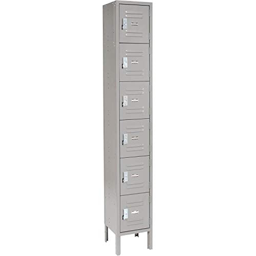 Global Industrial Capital 6-Tier 6 Door Box Locker, Steel, Gray Powder Coat