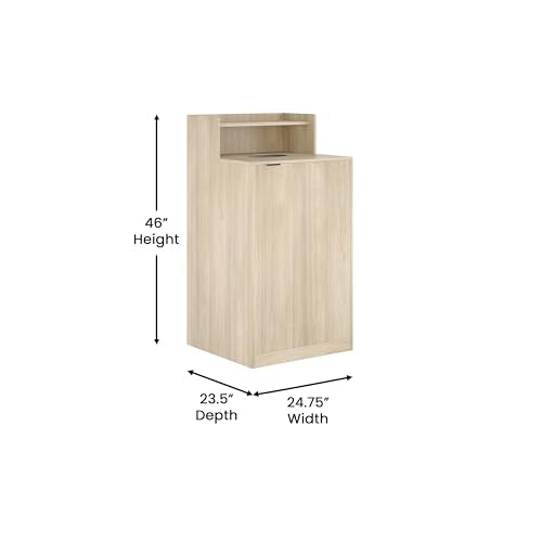 Flash Furniture Trash Can Enclosure, 32 Gallon, Oak