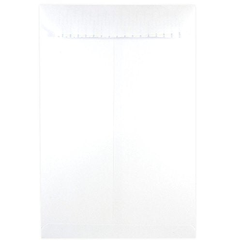 JAM PAPER 10 x 15 Open End Envelopes with Peel and Seal Closure - White - Bulk 500/Box