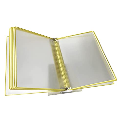 XSMYdpUS Office Folders, Wall Mount Reference Organizer - Catalog Display Rack, Metal Lectern Table | 10 A4 Pockets | for Consultation and Presentation of Docu