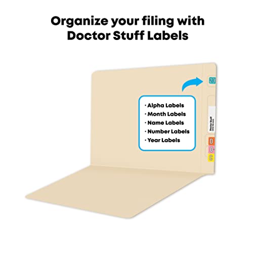 Manila File Folders, Doctor Stuff, Letter Size Reinforced Jeter Style End Tab Folder with Printed Tic Marks, 11 pt Manila Stock, Carton of 250
