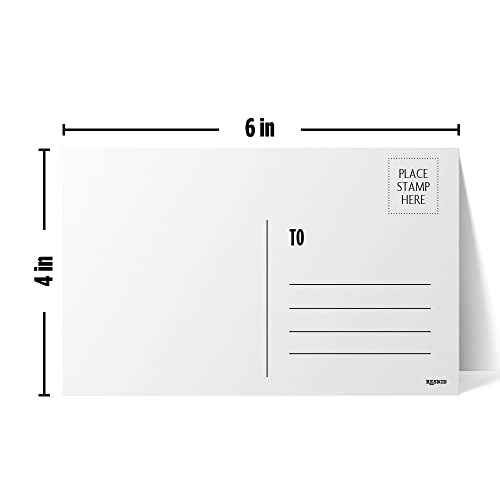 Reskid Blank Postcards for Mailing. 500 White 4x6 Blank Post Cards, Blank Mailable Postcards Set. Make Your Own Printable Postcards. 14pt Postcard Paper Cardstock, Bulk Post Card (4x6, 500, Pack)