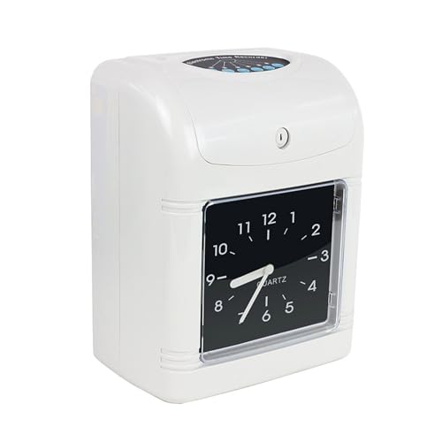 SLKJQPOASG English Attendance Machine with Passcode Time Clock Punch Machine for Small Business Paper Card Time Clock Fast Connection(Type5)