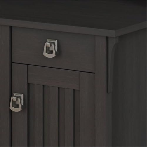 Scranton & Co L Shaped Engineered Wood Desk with Storage, 60 x 60 in, Vintage Black Finish, Box Drawer and Cabinet, Space-Saving Home Office Desk with Mission Style Design