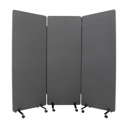 3 Panel Soundproof Room Divider with Wheels Acoustic Privacy Panel