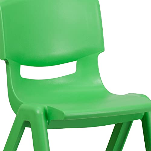 BizChair 5 Pack Green Plastic Stackable School Chair with 15.5" Seat Height