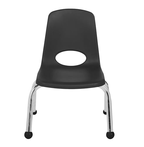 FDP 10" School Stack Chair with Ball Glides, Black, 6-Pack, 10355-BK