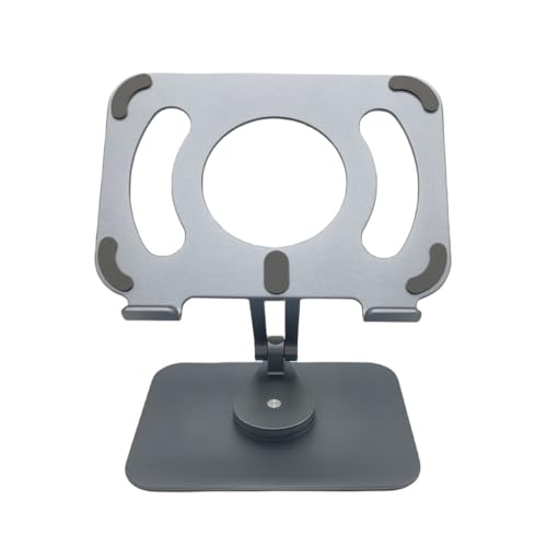 Tablet Stand Desktop Phone Stand Aluminum Alloy Rotating Stand Lifting and Folding(Gray) (White Fruit peach5)