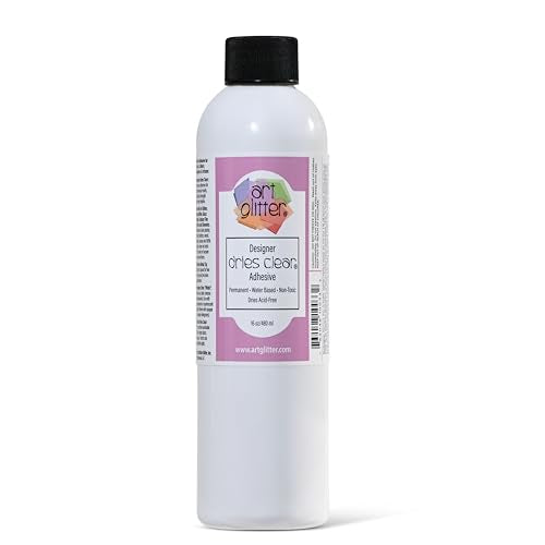 Art Institute Glitter Designer Dries Clear Craft Glue, 16oz Refill Bottle