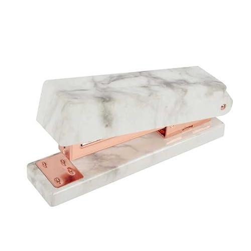 BNISRGLD Marble Pattern Stapler Desktop Spring Powered for Home Office Binding Supplies