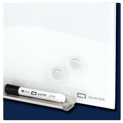 Quartet Magnetic Dry Erase Board, 72" x 48" Glass White Board for Wall, Frameless, InvisaMount, White (Q25F03IMW)