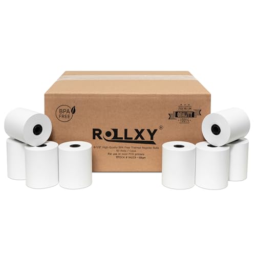 3-1/8 x 230 Thermal Paper Receipt Rolls, 50 GSM, BPA Free, 50-Count