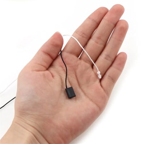 Hang Tag String 2000Pcs Black Square Snap Lock Pin Loop Fastener Hook Ties for Garment Bag Tags Cards, DIY Clothing Accessories for Attaching Gift Tags