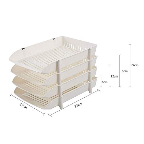 PMFNVXUW Plastic Front Loading Document Letter Organizer Tray, Stackable Office Desktop Paper Holder