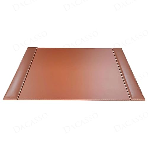 Dacasso Rustic Brown Leather Side-Rail Desk Pad/Desk Protector, 25.5 x 17.25, PR-3202