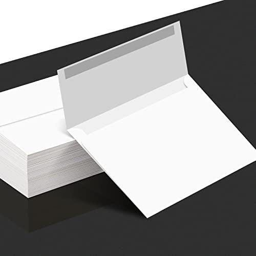 White A7 Envelopes – Perfect for 5 x 7 Greeting Cards, Wedding Invitations, Postcards, Photos | Gummed Square Flap | Bulk Pack of 1000 Envelopes | 5 1/4" x 7 1/4"