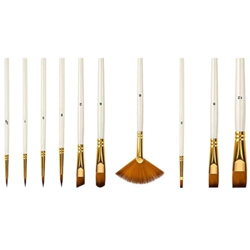 HBJWOV Brush Set Nylon Bristle for Painting Oil Watercolour