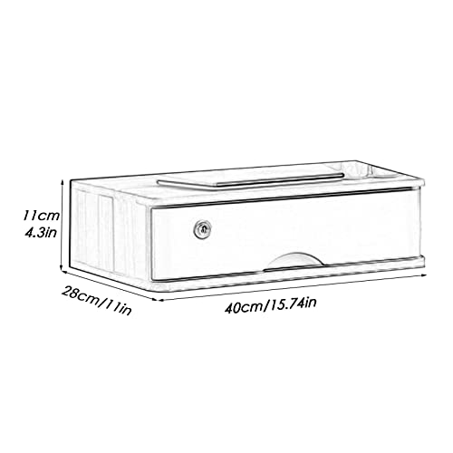 EliteBloom Desktop Storage Box with Drawers - Desktop File Cabinet, with Lock Solid Wood File Cabinet Storage, Desktop Storage Cabinet/Flat Data Cabinet, Home Small Desktop Drawer C,E-1 Drawer