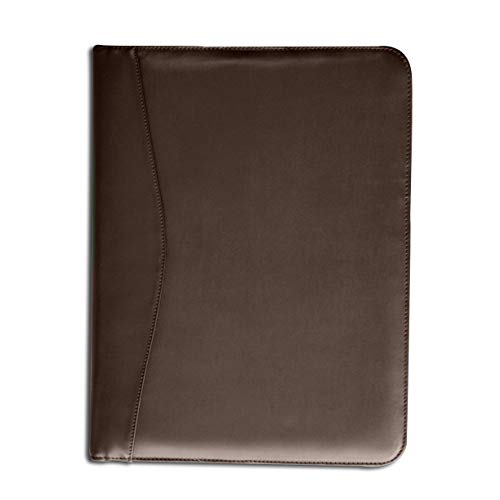 Dacasso Leather Deluxe Letter-Size Zip-Around Portfolio, Chocolate Brown (E3402)