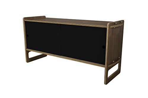 Housefish Key Modular Storage with Door, Medium, Walnut and Black