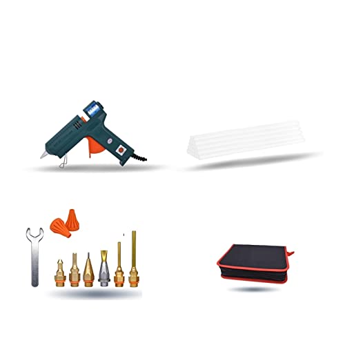 LIBODD Hot Glue Gun Hot Melt Glue Gun Leak Proof Copper Nozzle Temperature Adjustable Process Repair Tool Voltage Automatic Adjustment Function for DIY Arts, Crafts and Quick Repairs(Set-D)