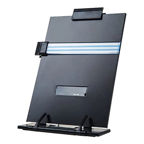 MVNOIRE Metal Adjustable Computer Document Holder Book Rack Stand Reading Typing Frame Bookends Recipe Shelf Folding Organizer