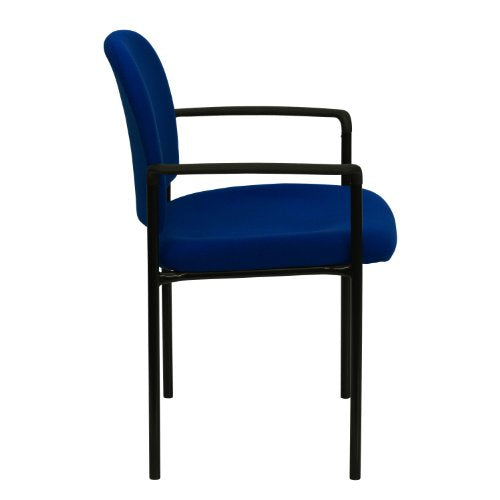 EMMA + OLIVER Navy Fabric Stackable Steel Side Reception Chair